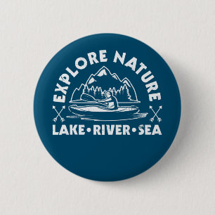Badge Rond 5 Cm Explorez la nature : Kayaking Adventures