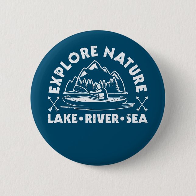 Badge Rond 5 Cm Explorez la nature : Kayaking Adventures (Devant)