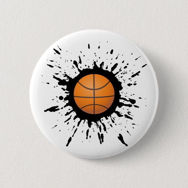 Badge Rond 5 Cm Explosion de basket-ball (Devant)