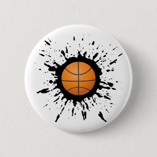 Badge Rond 5 Cm Explosion de basket-ball