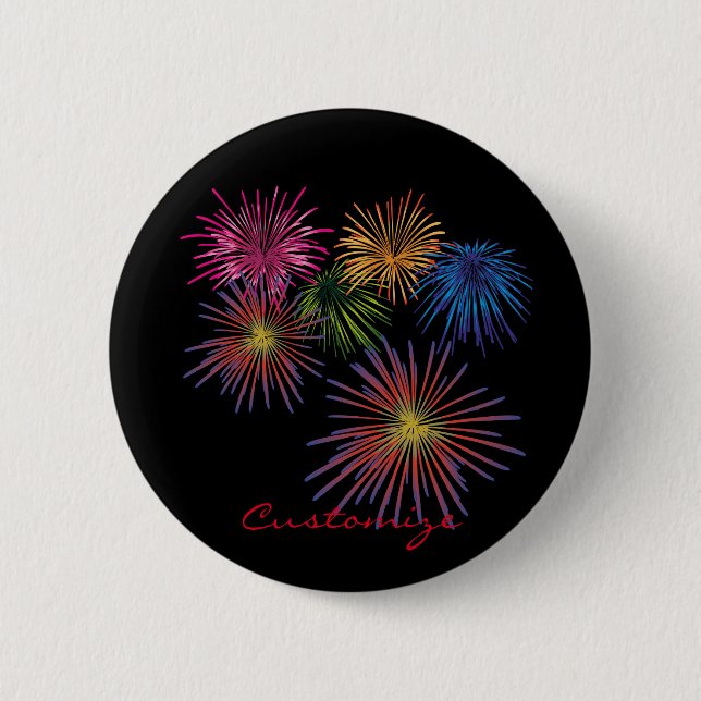 Badge Rond 5 Cm Explosion de feux d'artifice Thunder_Cove (Devant)