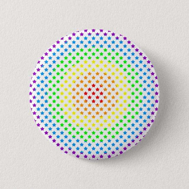 Badge Rond 5 Cm Explosion d'étoile arc-en-ciel (Devant)