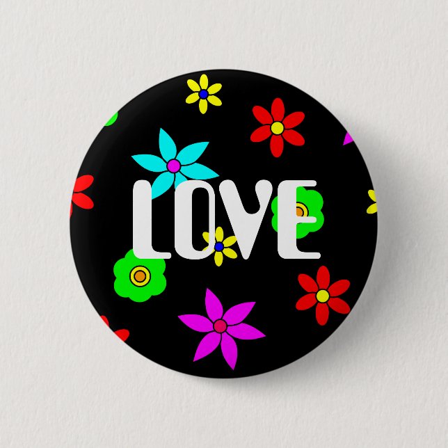 Badge Rond 5 Cm Explosion géniale d'amour de fleur (Devant)