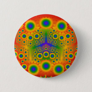 Badge Rond 5 Cm Explosions de fractale d'arc-en-ciel :