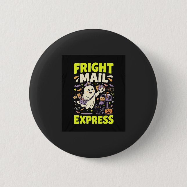Badge Rond 5 Cm Express Courrier d'Effroi d'Halloween (Devant)