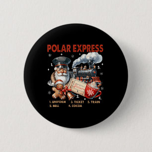 Badge Rond 5 Cm Express Polaire Du Pôle Nord Tous À L'Étranger Cro
