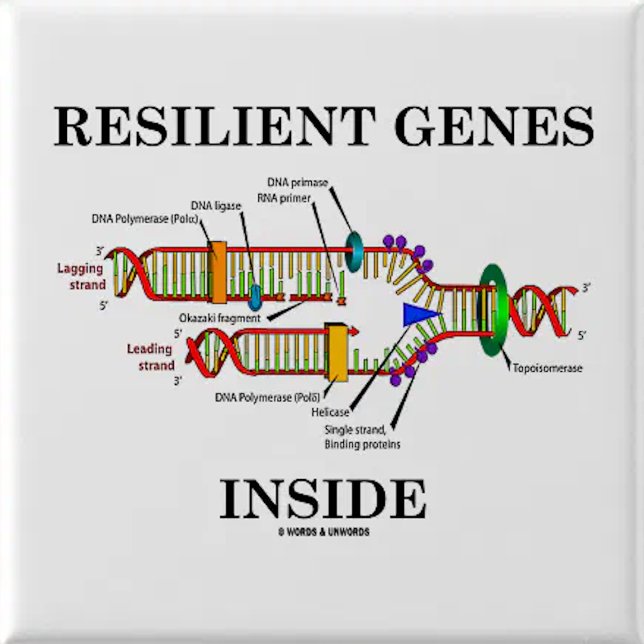 Badge Rond 5 Cm Expression du gène par partie de la vie (Pinback button for any person genetically wired to be resilient)