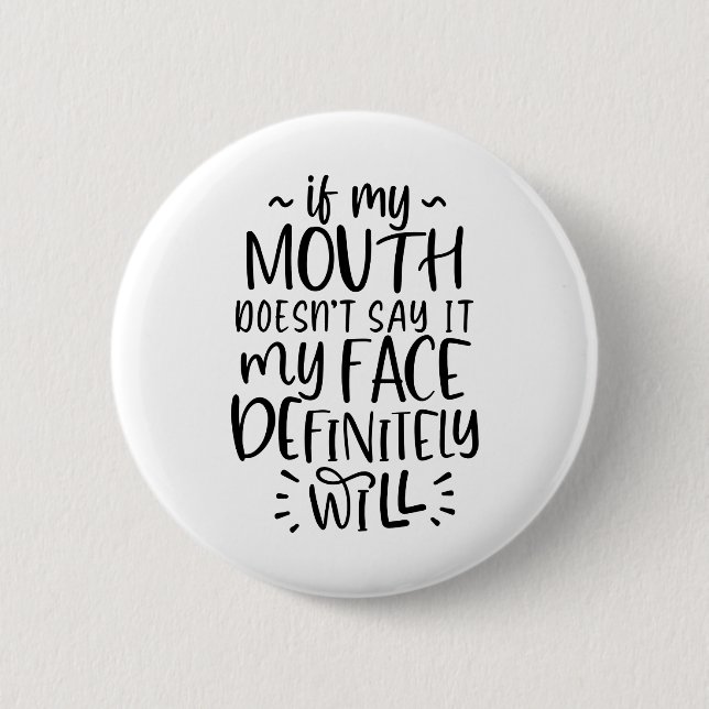 Badge Rond 5 Cm Expression faciale, silence, calme (Devant)