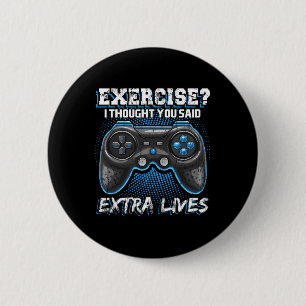 Badge Rond 5 Cm Extra Lives Funky Video Game Contrôleur Retro Jeu
