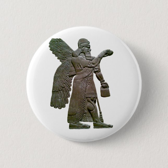 Badge Rond 5 Cm Extraterrestrial étranger sumérien antique (Devant)