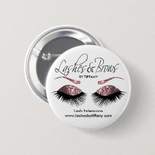 Badge Rond 5 Cm Eyelashes and Brows - Dusty Rose