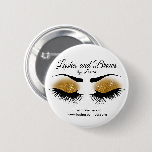 Badge Rond 5 Cm Eyelashes and Brows - Gold