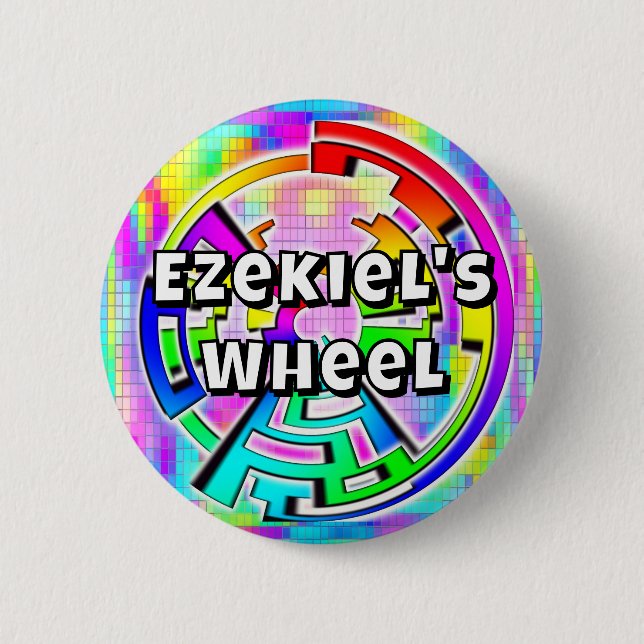 Badge Rond 5 Cm EZEKIEL'S WHEEL (you may change the words) (Devant)