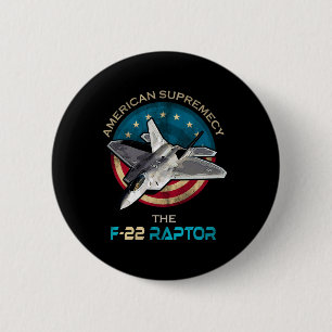 Badge Rond 5 Cm F22 Raptor American Patriotic Fighter Jet 4ème De 