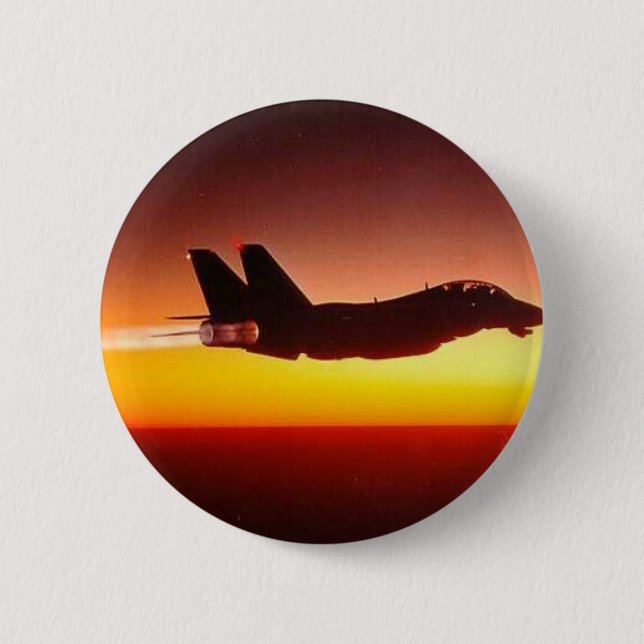 BADGE ROND 5 CM F-14 TOMCAT DANS LE DISPOSITIF DE POSTCOMBUSTION (Devant)