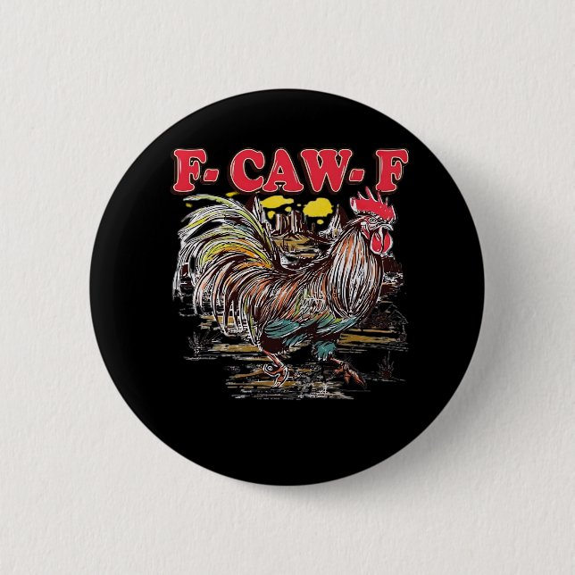 Badge Rond 5 Cm F-Caw-F Hei Hei Moana Rooster Classic Funny Graphi (Devant)