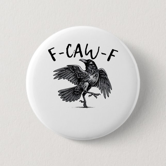 Badge Rond 5 Cm F Caw F Style Rétro Classique Corbeau (Devant)