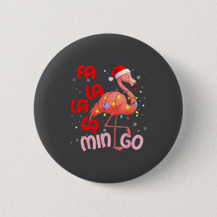 Badge Rond 5 Cm Fa La La La Mingo Flamingo Noël Hommes Femmes Enfa