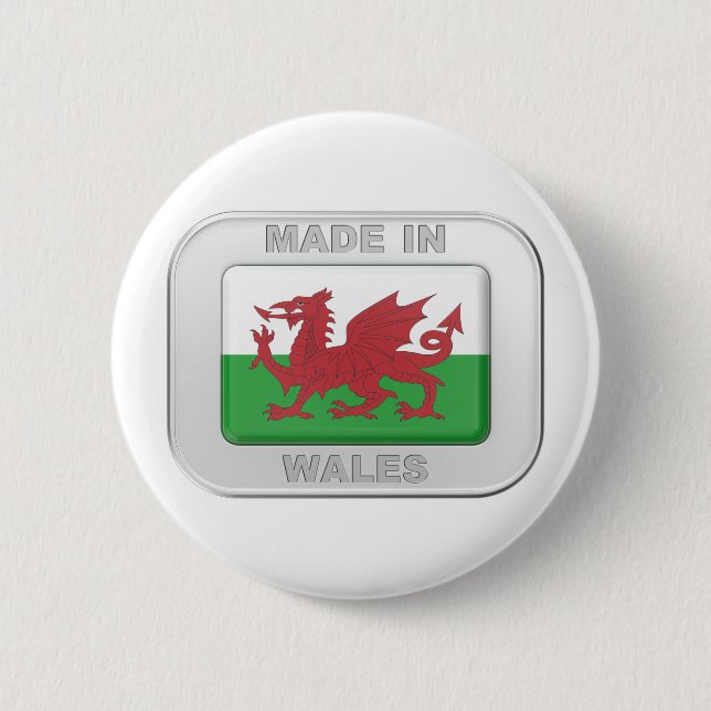 Badge Rond 5 Cm Fabriqué au Pays de Galles (Devant)