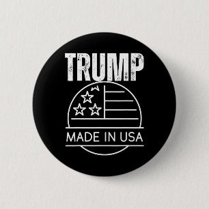 Badge Rond 5 Cm Fabriqué aux États-Unis par Trump