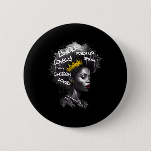 Badge Rond 5 Cm Fabuleuse Femme Afro Noire Avec Des Mots Empowants