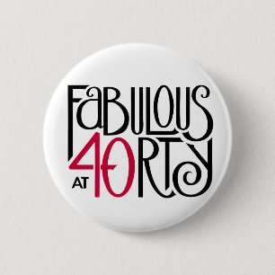 Badge Rond 5 Cm Fabuleux à 40 rouges