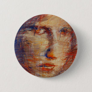 Badge Rond 5 Cm Face Abstraite