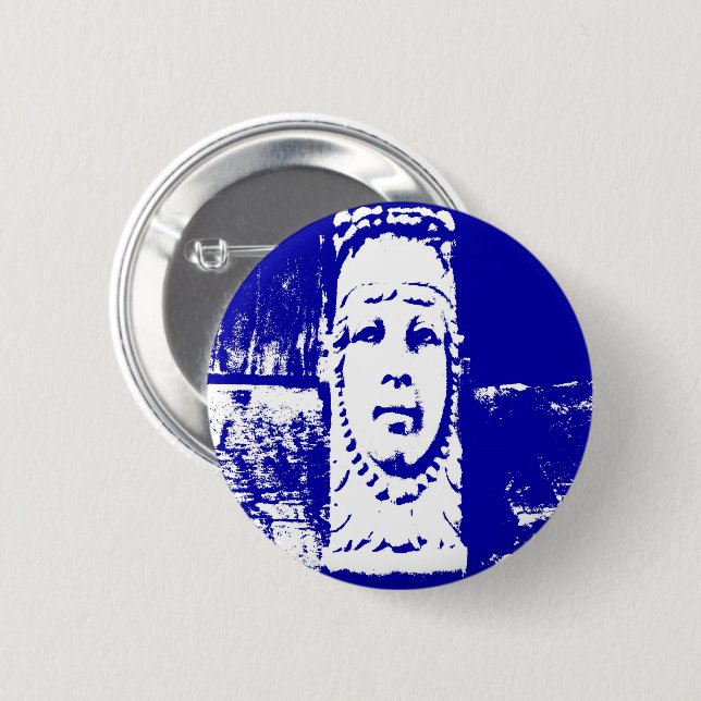 Badge Rond 5 Cm Face bleue et blanche (Devant & derrière)