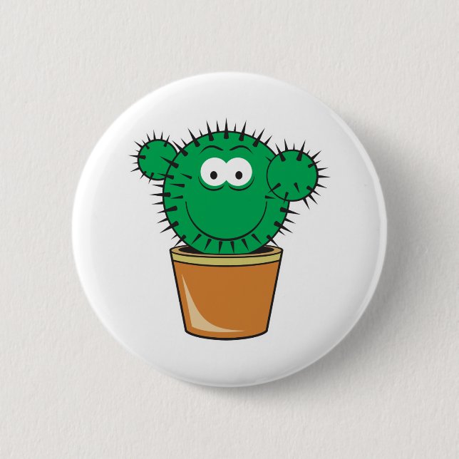 Badge Rond 5 Cm Face de cactus (Devant)