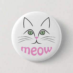 Badge Rond 5 Cm Face de chat