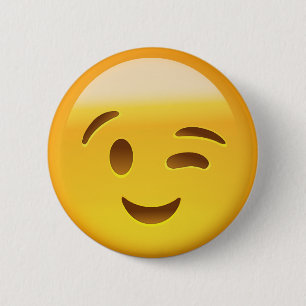 Badge Rond 5 Cm Face de lit Emoij