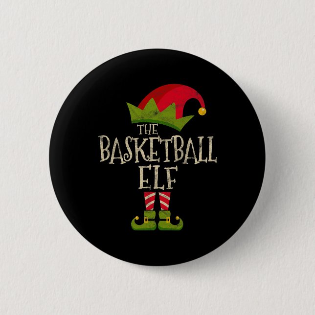 Badge Rond 5 Cm Facile Le Basketball Elf Costume Famille Groupe Ca (Devant)