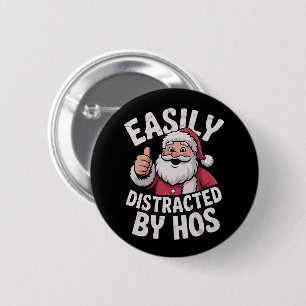 Badge Rond 5 Cm Facilement distrait par Hos Funny Christmas Party