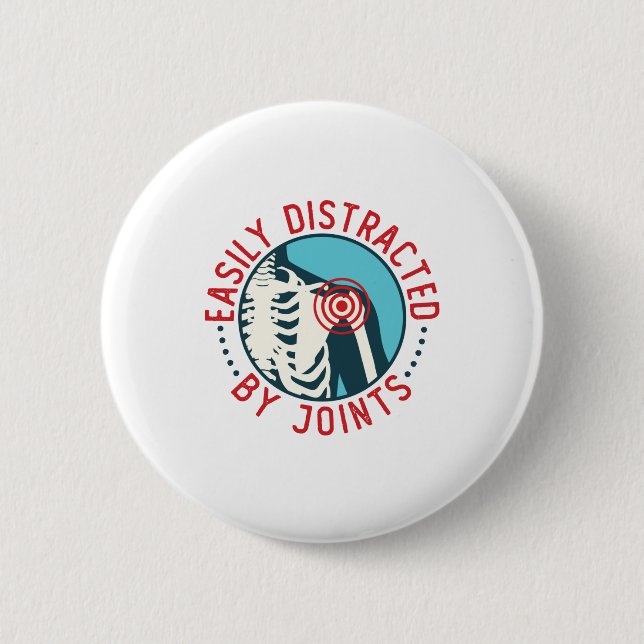 Badge Rond 5 Cm Facilement distrait par Joints Funny Chiropractor (Devant)