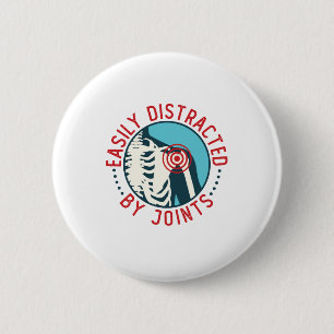 Badge Rond 5 Cm Facilement distrait par Joints Funny Chiropractor