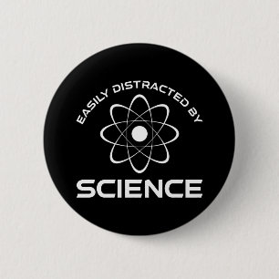 Badge Rond 5 Cm Facilement Distrait Par La Science