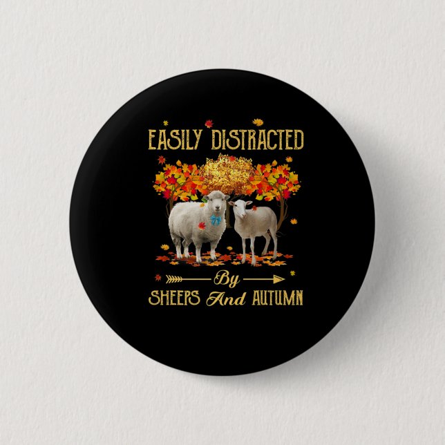 Badge Rond 5 Cm Facilement Distrait Par Les Bergers Et La Saison A (Devant)
