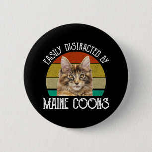 Badge Rond 5 Cm Facilement Distrait Par Les Maine Coons