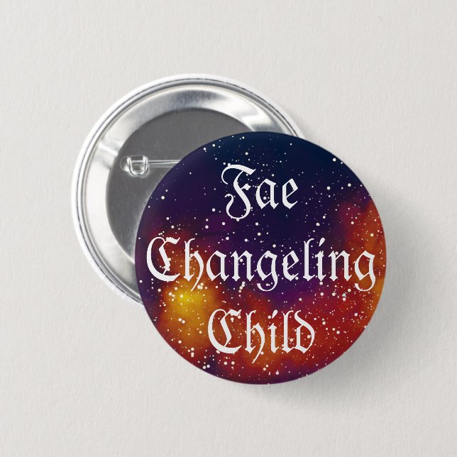 Badge Rond 5 Cm Fae Changeling Identité Galaxie personnalisable en (Devant & derrière)