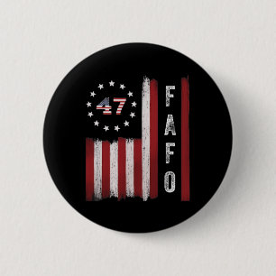Badge Rond 5 Cm Fafo Drapeau Trump drôle