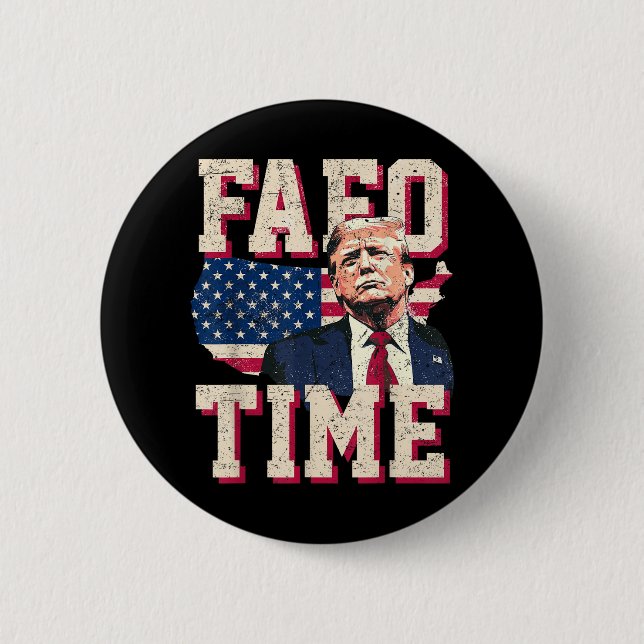 Badge Rond 5 Cm Fafo Trump Drapeau drôle (Devant)