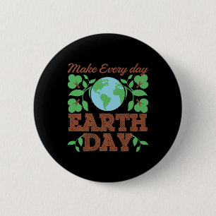 Badge Rond 5 Cm Faire chaque jour Jour des terres Recycle Conserva