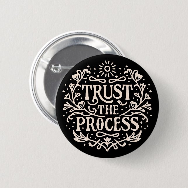 Badge Rond 5 Cm Faire confiance au processus d'affirmation spiritu (Devant & derrière)