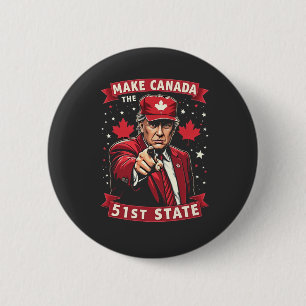 Badge Rond 5 Cm Faire de l'Amérique 51e État Canadien Américain