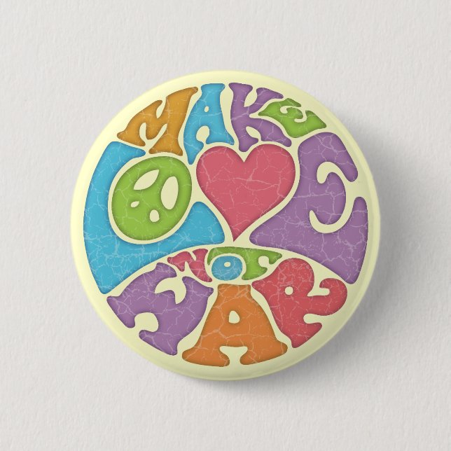 Badge Rond 5 Cm Faire de l'amour pas la guerre (Devant)