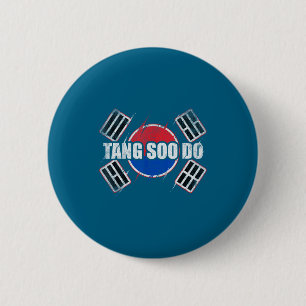 Badge Rond 5 Cm Faire des arts martiaux silhouette Tang Soo