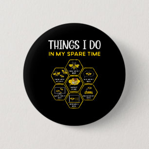 Badge Rond 5 Cm Faire des Choses Apiculture Pendant le Temps Libre