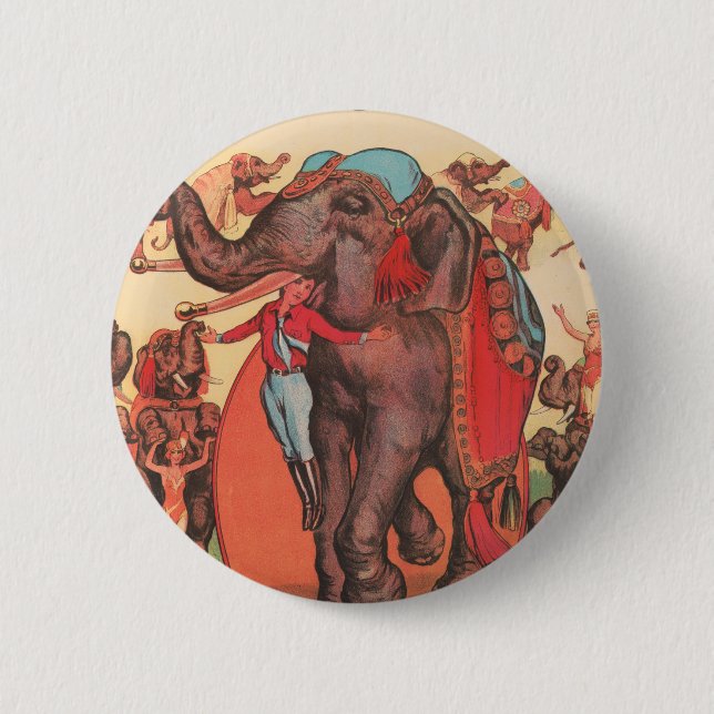 Badge Rond 5 Cm Faire Des Éléphants Avec Des Femmes Et Des Formate (Devant)