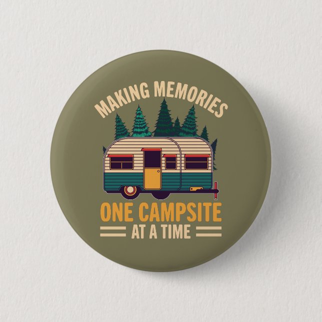 Badge Rond 5 Cm Faire des souvenirs sur CampSite (Devant)