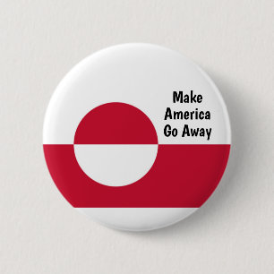 Badge Rond 5 Cm Faire disparaître l'Amérique - Drapeau du Groenlan